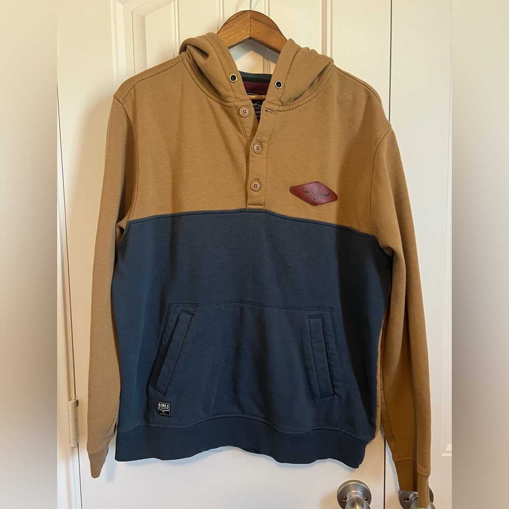 Men’s Kimes Ranch Hoodie Blue Tan Size Large